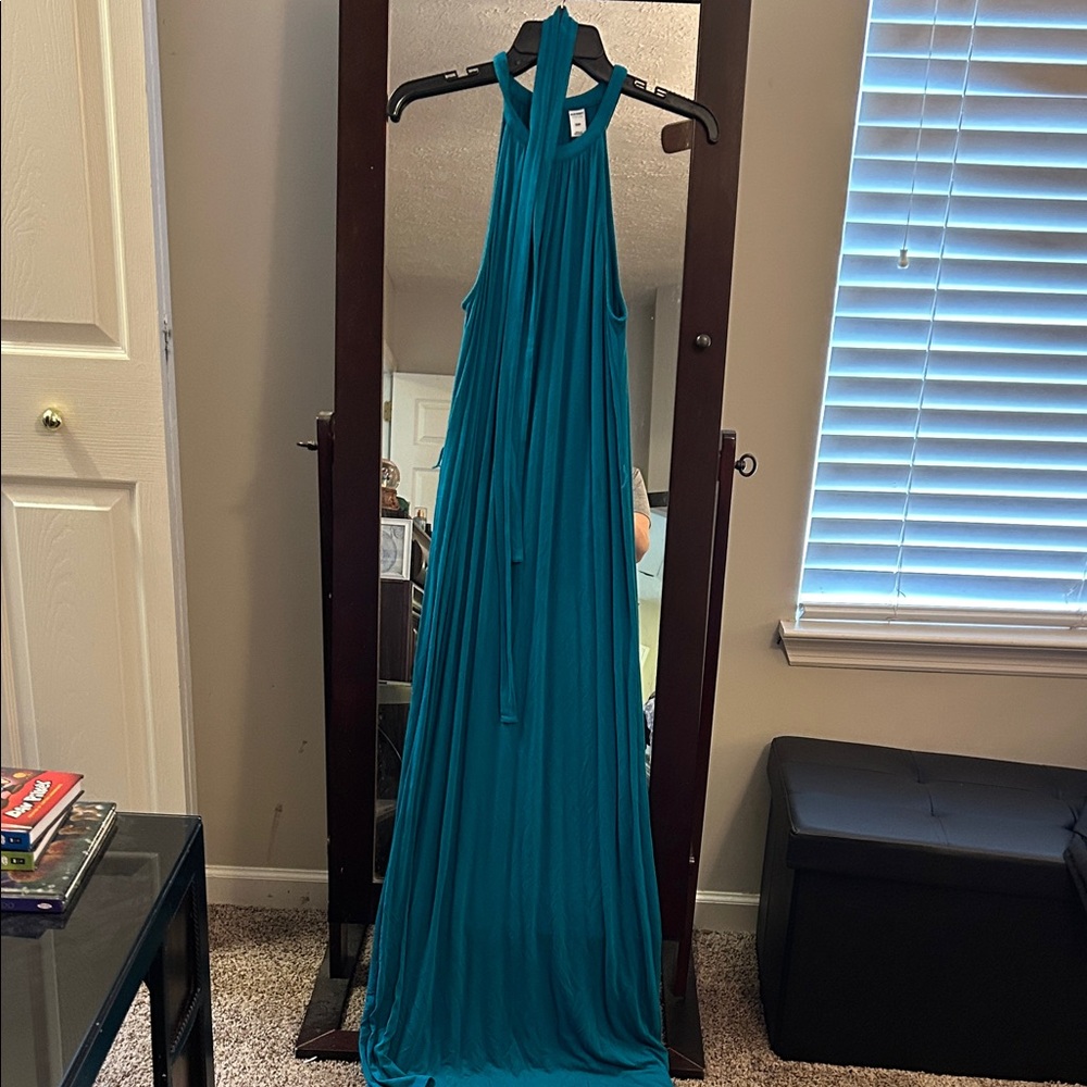 Old Navy Teal Halter Maxi Dress